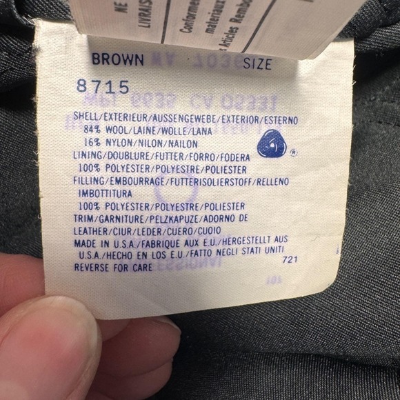 Woolrich Mens Vintage Southwestern Wool Leather Sleeve Bomber Jacket Brown 8715 - Picture 8 of 12